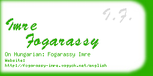 imre fogarassy business card